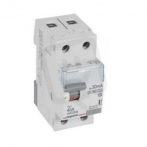 TX3 PROUDOVÝ CHRÁNIČ, 2 PÓLOVÝ, 40A 30MA, TYP F LEGRAND 411596