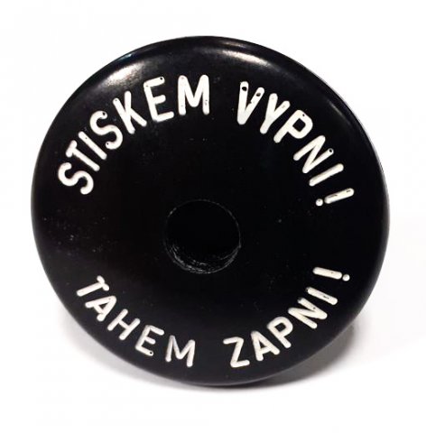 Knoflík ''Tahem zapni/Stiskem vypni'' pro 3P spínače černá ABB D60069