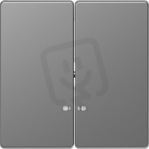 Kryt spínače Merten D-Life dvojitý s průzorem Stainless Steel MTN3420-6036