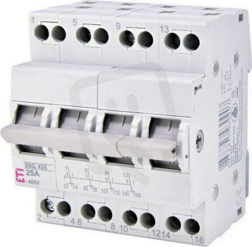 Modulový přepínač I-0-II SSQ 425 4p kat. AC-22A 25A 230/400V AC ETI 002421444
