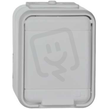Zásuvka SCHUKO ELSO AQUA-TOP 250V, 16A, IP44, světle šedá 455009