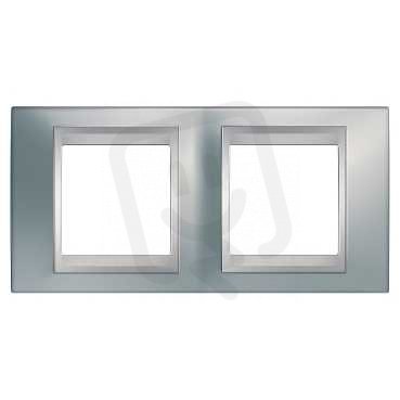Unica Top Krycí rámeček dvojnásobný, Cromo mat/Aluminium SCHNEIDER MGU66.004.038