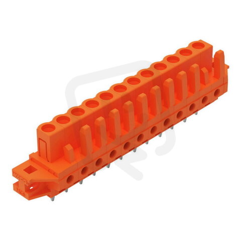 Pružinová svorkovnice THT rovná 5,08 mm oranžová 12pól. WAGO 232-172/031-000