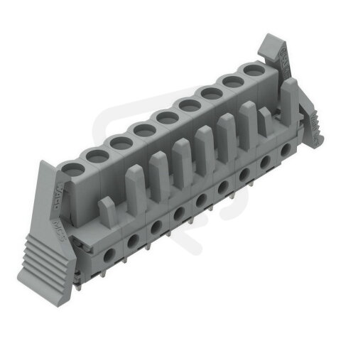 Pružinová svorkovnice THT rovná 5 mm šedá 9pól. WAGO 232-139/039-000