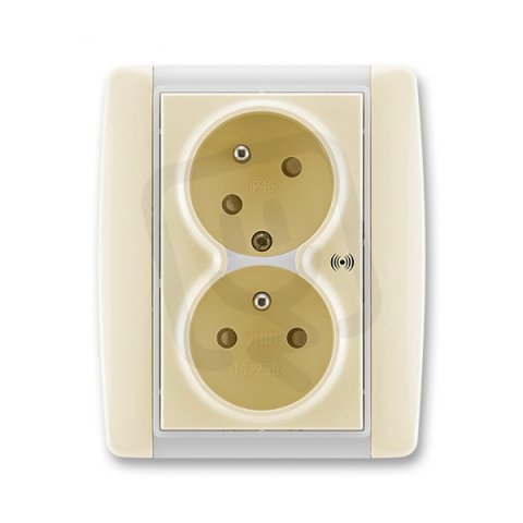 Dvozásuvka s ochranou přepětí 5583E-C02357 21 slonová kost/led. bílá Element ABB