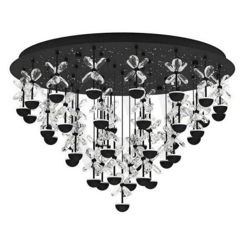 Stropní svítidlo PIANOPOLI 2 LED černá/kříšťál 43X1,8W IP20 EGLO 390276