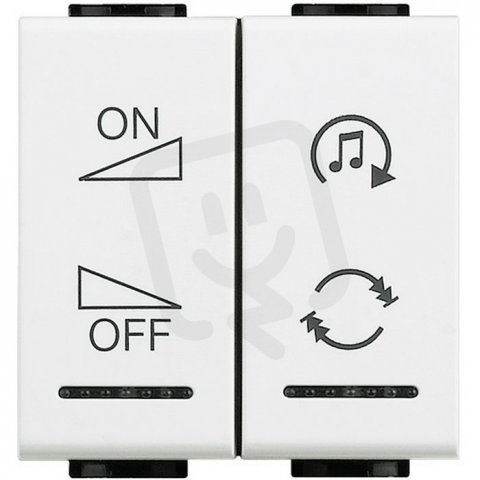 BTICINO LIVINGLIGHT MYHOME KRYTKA SPÍNAČE 2 FUNKCE PODSVĚTLENÁ ON/OFF 1M BÍLÁ