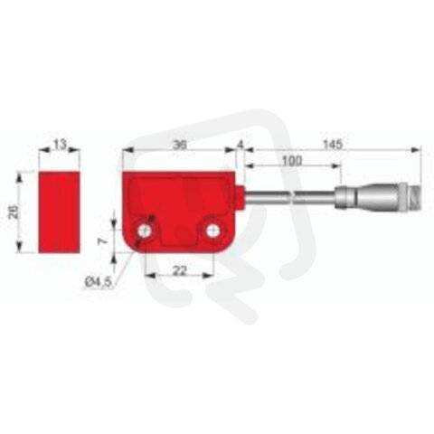 Bezpečnostní magnetický senzor AECO SMS36-P5 NO+2NC H2C PR