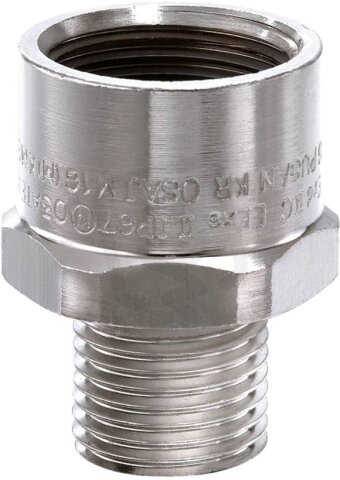 Redukce OSAJ M16X1,5/M20X1,5/M16(M)*M20(F) poniklovaný zvětšovací ATEX EEX D II