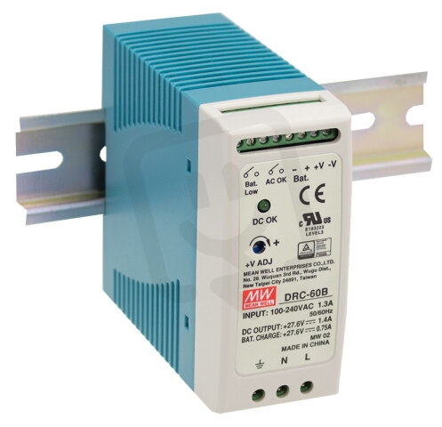 Napájecí zdroj na DIN s nabíječkou 40W MEAN WELL DRC-40B