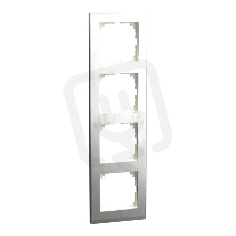 Rámeček Merten M-Pure Decor, čtyřnásobný, Stainless steel SCHNEIDER MEG4040-3646