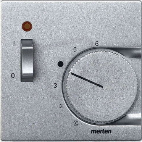 Centrální deska, Merten System M, pro pokojový termostat, aluminium, matný plast