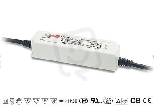 Napájecí zdroj pro LED 16W 15V 1100mA MEAN WELL LPF-16-15