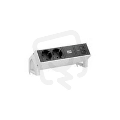 DESK2 2xCEE7/3 1xUSB C 45W 0,2m RAL9010