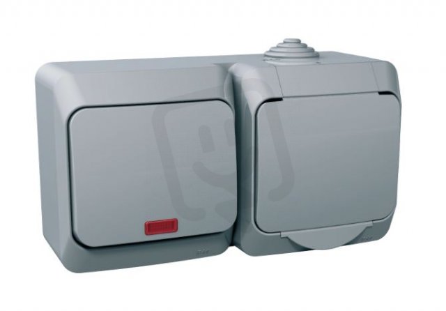 Schneider WDE000601 Zásuvka VDE 230V 16A a spínač 1pólový s orient.kontrolko
