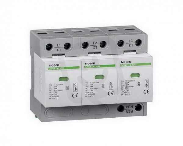 Svodič přepětí NOARK 105503 EX9UE 1+2 (B+C), 25 kA, 280 VAC, 3pól