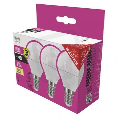 LED žárovka Classic Mini Globe E14 5W (40W) 470 lm teplá bílá EMOS ZQ1220.3