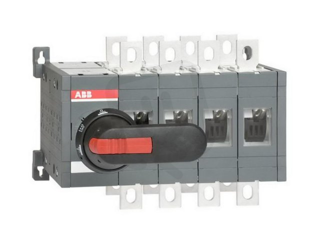 Přepínač ABB OT400E04CLP 4P I-(I+II)-II 90° 275kVA na základnu včetně rukojeti