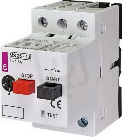 Motorový spouštěč MS25 3p 50kA (230V) 1,0-1,6A Irm=20A ETI 004600060