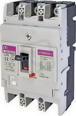 Kompaktní jistič EB2S 250/3HF 250A 3p ETI 004671865