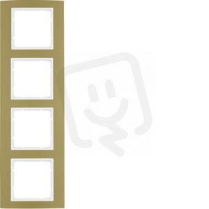 Rámeček, 4-násobný, B.3, Alu zlatá/bílá mat BERKER 10143046