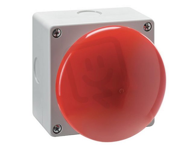 Lovato LP9S01R Nouzový spínač s návratem d90mm červený hříbek 1 vyp kontakt