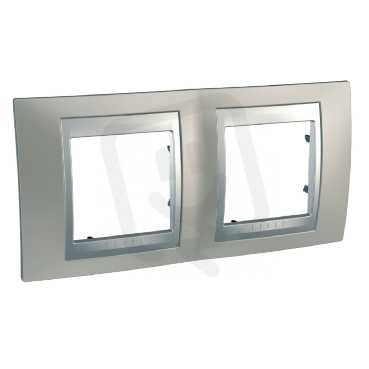 Unica Top Krycí rámeček dvojnásobný, Nikl/Aluminium SCHNEIDER MGU66.004.039