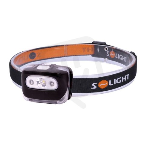 LED čelová svítilna, 3W + červené světlo, 3x AAA SOLIGHT WH27