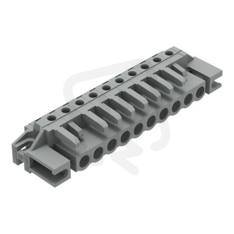 Pružinová svorkovnice THT úhlová 5 mm šedá 10pól. WAGO 232-240/047-000