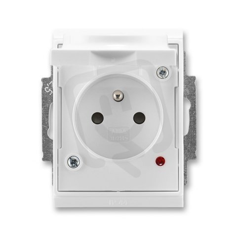 ABB Element,Time Zásuvka jednonás.s clon.,sVíčkem,s ochraným před přepětím,IP44