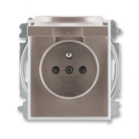 Zásuvka s clonk. a víčkem bezšroubová 5519E-A02397 26 lungo/mléčná bílá Time ABB