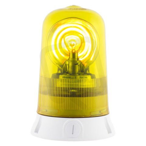 Maják rotační ROTALLARM S 12V, ACDC, IP65, žlutá, světle šedá, halogen 63059