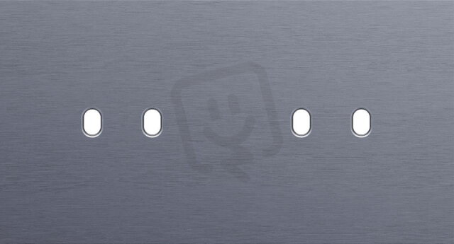 2násobný čelní panel, vodorovný, NIKO Toggle alu BLUE GREY BRUSHED 226-57802