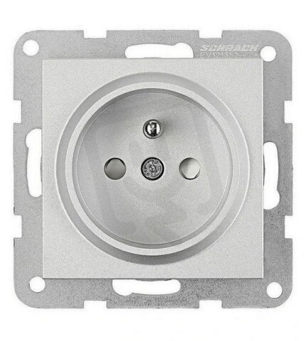 Zásuvka ČSN bezpečnostní clonka, šroubové svorky, stříbrná SCHRACK EV121352--
