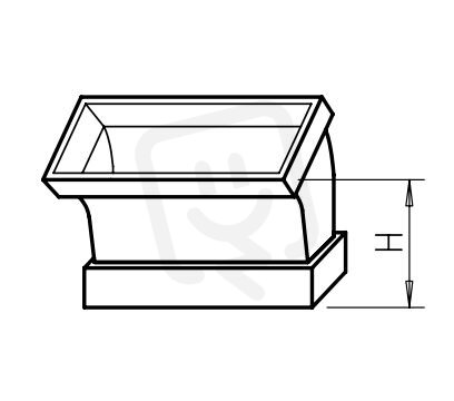 Svislé koleno plochého plastového potrubí FK-BV 150/45 HELIOS 2917