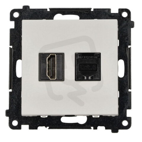 Zásuvka HDMI (v2.1) + datová RJ45 kat. 6