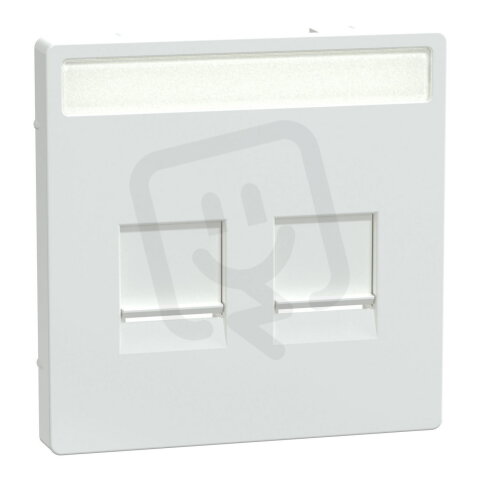 Centrální deska, Merten System D, s popisovým polem, lotus white, lesklý plast