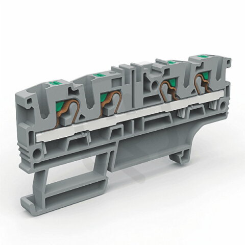 Pružinová řadová svorka push-in EFC.4/2+2GR šedá MOREK EFC420GR