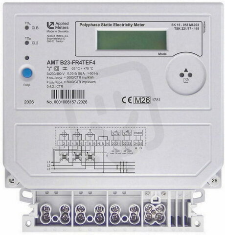 Elektroměr AMT B23 FR4TEI4 x/5A MID, E428