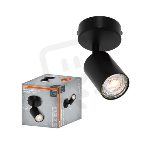 LED SPOT ELEMENTAL BLACK 1XGU10 ROUND BLACK OSRAM 4099854587528