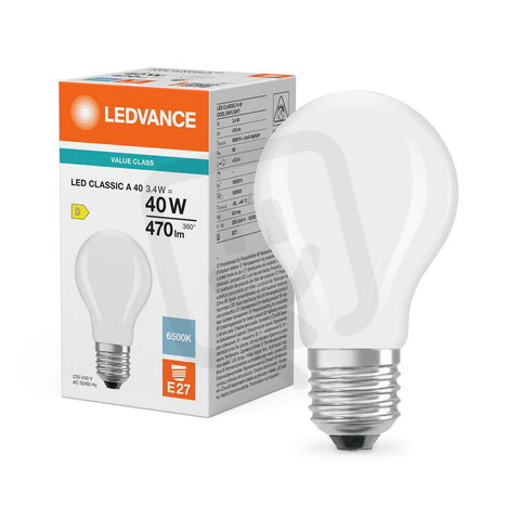Světelný zdroj LED CLASSIC A V 3.4W 865 Frosted E27 LEDVANCE 4099854779688