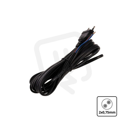5m 2x0,75mm B5M2075 černá flexo šňůra