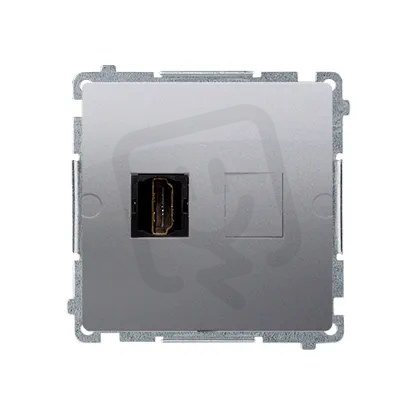 Zásuvka HDMI, stříbrná matná metalizované KONTAKT SIMON BMGHDMI.01/43