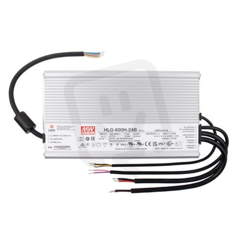 Napájecí zdroj Mean Well HLG-600H-24B 600W DC24V/25A IP67 1-10V a PWM