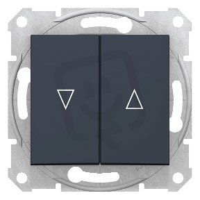 Sedna Tlačítko dvojité ovládače žaluzií 1/0+1/0 el. blokování Graphite SCHNEIDER