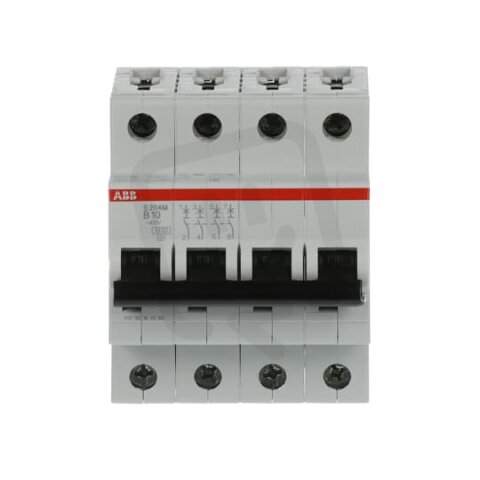 S204M-B10 4 fázový jistič 10 A char. B 10kA ABB 2CDS274001R0105