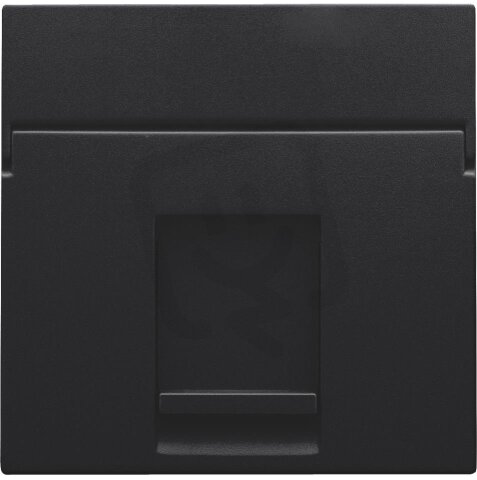 Středový kryt datazásuvky 1xRJ-BLACK COATED NIKO 161-65100