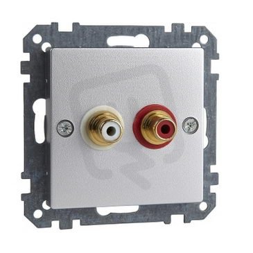 Merten RCA audio zásuvka 2 konektory, System M, Aluminium SCHNEIDER MTN4350-0460