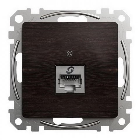 Sedna D/E Datová zásuvka 1xRJ45 kat. 6A STP, Wenge SCHNEIDER SDD181466S