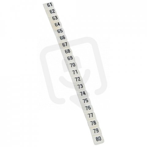 CAB3 PÁS ZNAČEK 61-80 ČERNÁ NA BÍLÉM POZADÍ PRO KABELÁŽ DO 1,5MM2 LEGRAND